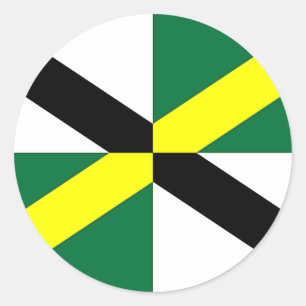 Redonda Pegatina con bandera de Monterrey, California, Est