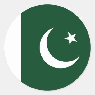 Redonda Pegatina con bandera de Pakistán