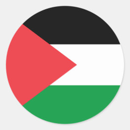 Redonda Pegatina con bandera de Palestina