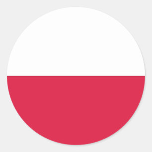 Redonda Pegatina con bandera de Polonia