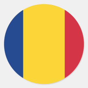 Redonda Pegatina con bandera de Rumania