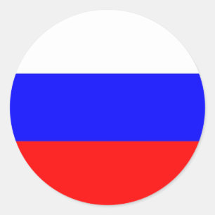 Redonda Pegatina con bandera de Rusia