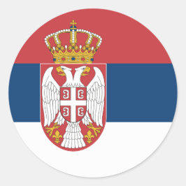 Redonda Pegatina con bandera de Serbia