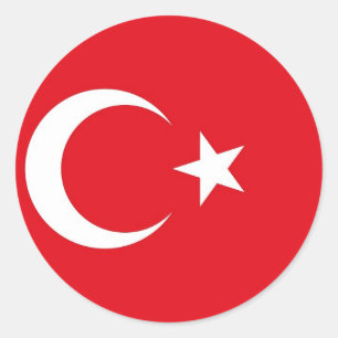 Redonda Pegatina con bandera de Turquía
