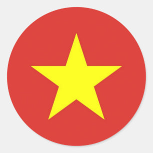 Redonda Pegatina con bandera de Vietnam