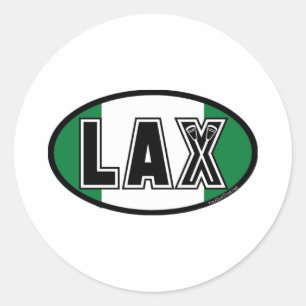 Redonda Pegatina con bandera Lacrosse Nigeria