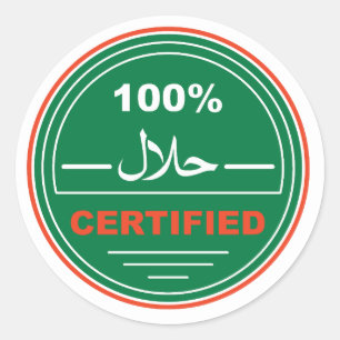Redonda Pegatina con certificación halal
