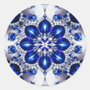 Redonda Pegatina con diseño de colores blancos azules