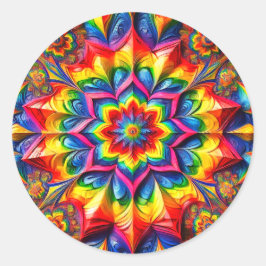 Redonda Pegatina con diseño de colores LGBTQ