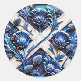 Redonda Pegatina con el diseño escocés Thistles