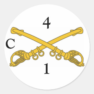 Redonda Pegatina con insignia de la caballería 4, 4, 1, C