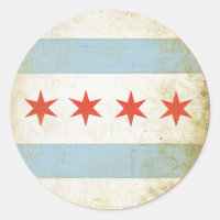 Pegatina con la bandera de Chicago con problemas