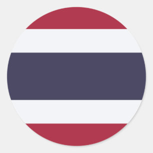Redonda Pegatina con la bandera de Tailandia