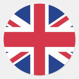 Redonda Pegatina con pabellón del Reino Unido