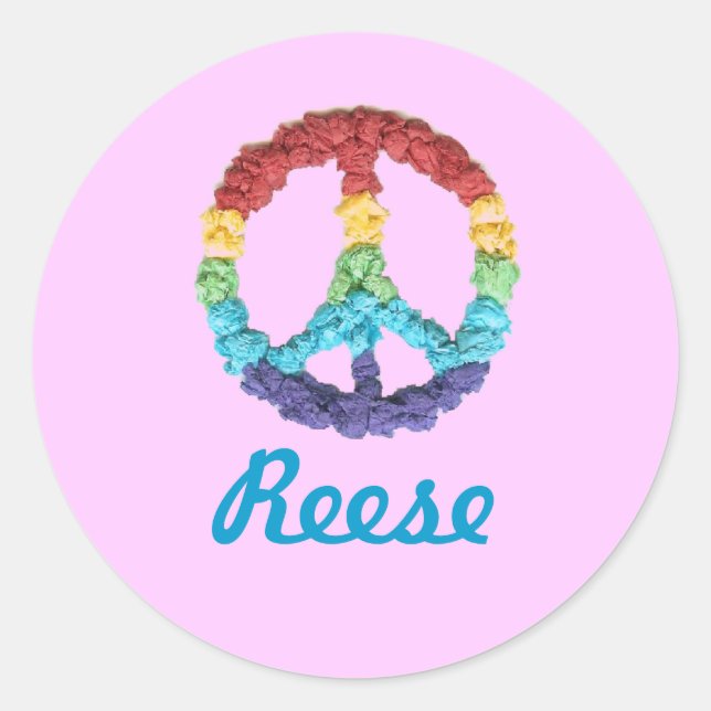 Redonda Pegatina con signo de paz (Anverso)