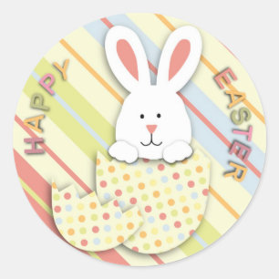 Redonda Pegatina conejo de Pascua II