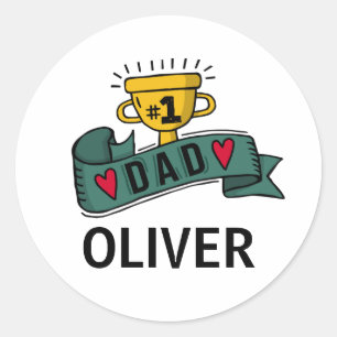 Redonda Pegatina conocido de encargo del día de padre