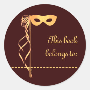 Redonda Pegatina conocido del libro (máscara de la cinta