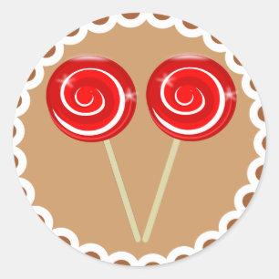 Redonda Pegatina Cookie de Navidades Peppermint Lollipop