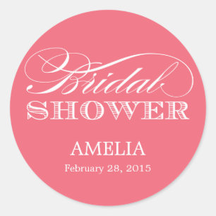 Redonda Pegatina Couture Elegance Bridal Shower