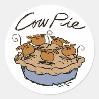 Redonda Pegatina Cow Pie