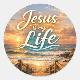 Redonda Pegatina Cristiana Jesús Es Mi Vida