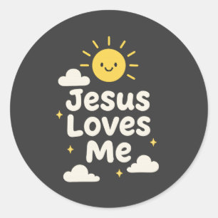 Redonda Pegatina cristiana Jesús me ama