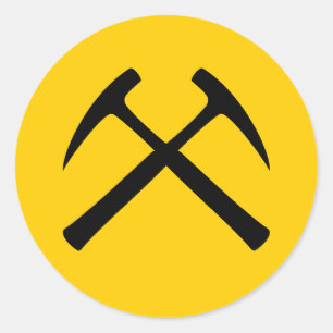 Redonda Pegatina Crossed Rock Hammers