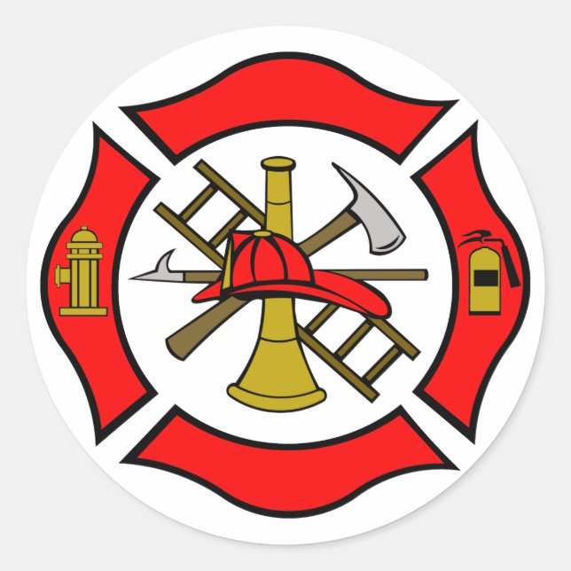 Redonda Pegatina cruzado maltés (Anverso)