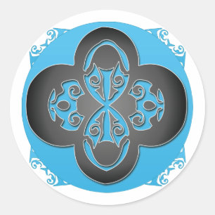 Redonda Pegatina cruzado negro - Personalizado