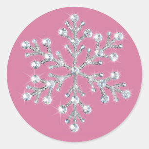 Redonda Pegatina Crystal Snowflake
