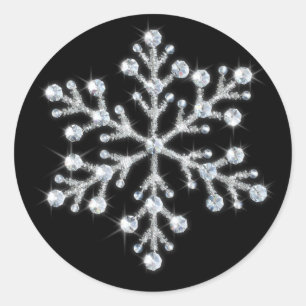 Redonda Pegatina Crystal Snowflake