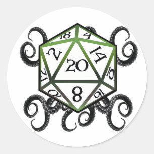 Redonda pegatina Cthulhu D20
