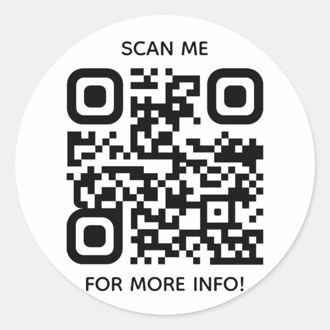 Redonda Pegatina cuadrado de código QR de personalizado (Anverso)