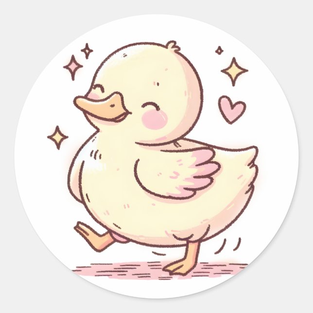 Redonda Pegatina Cuck Duck - Adorable Animal Design (Anverso)