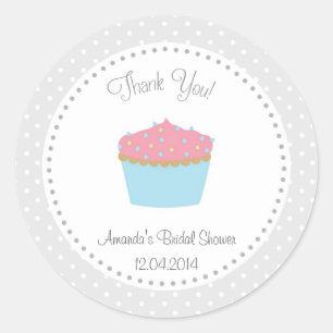 Redonda Pegatina Cupcake Bridal Shower