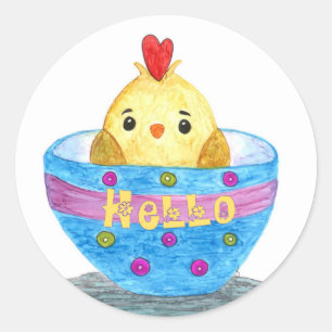 Redonda Pegatina Cute Baby Chick