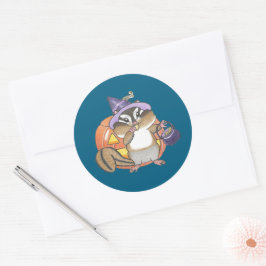 Redonda Pegatina Cute Chipmunk Halloween