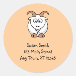 Redonda Pegatina Cute Goat