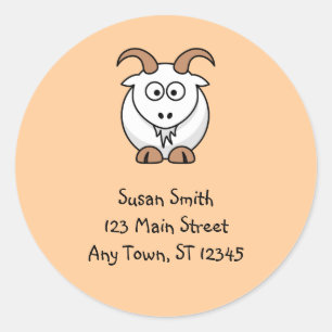 Redonda Pegatina Cute Goat