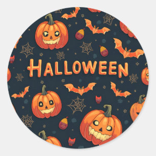 Redonda Pegatina Cute Halloween