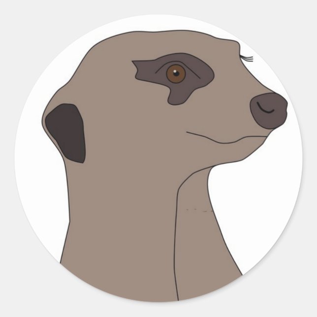 Redonda Pegatina "Cute Meerkat" (Anverso)