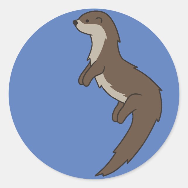 Redonda Pegatina Cute Otter (Anverso)