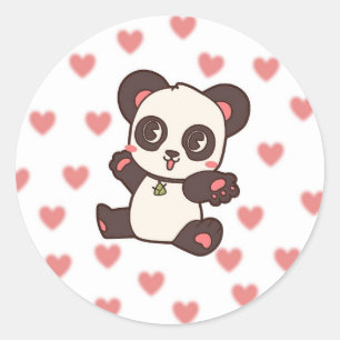 Redonda Pegatina Cute panda