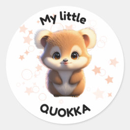 Redonda Pegatina Cute Quokka