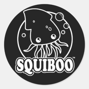 Redonda Pegatina Cute Squid