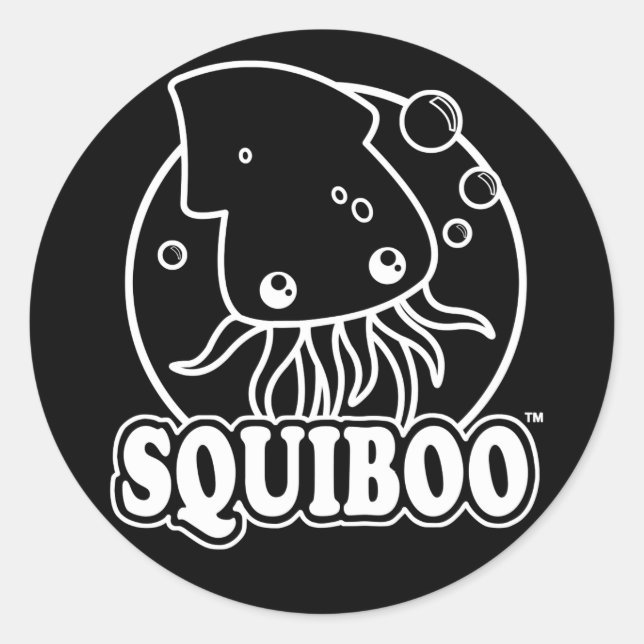 Redonda Pegatina Cute Squid (Anverso)
