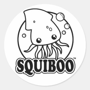 Redonda Pegatina Cute Squid