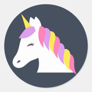 Redonda Pegatina Cute unicorn