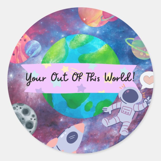 Redonda Pegatina Cute Valentine (Anverso)